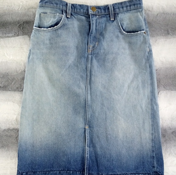 Current/Elliott Ombré Denim Midi Skirt 27 - Picture 3 of 6